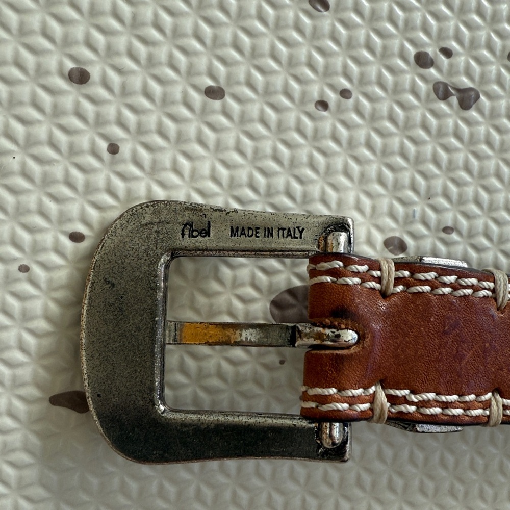 💘 SUNDANCE - ITALIAN LEATHER TURQUOISE STUDDED WESTERN BELT - Picture 6 of 8